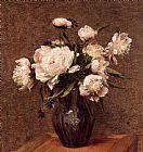 Henri Fantin-latour Famous Paintings - Bouquet of Peonies